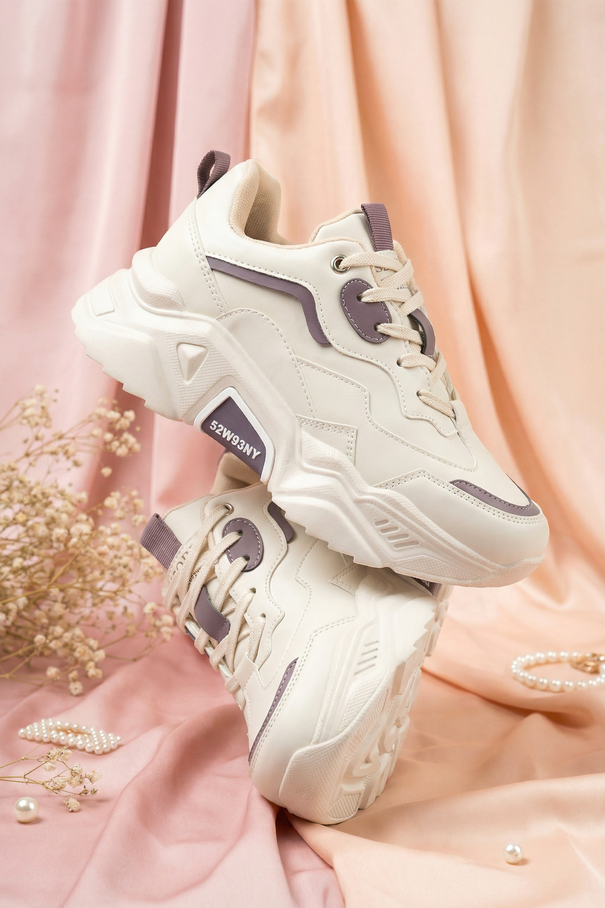 Dark Seer  DS.PMD239K2110 Bej Mor Kadın Sneaker Günlük Spor Ayakkabı - Görsel 15