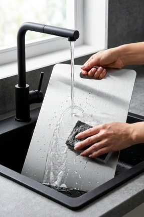 Perotti Cutmate Paslanmaz Çelik Antibakteriyel Mutfak Kesme Tahtası 24x34cm