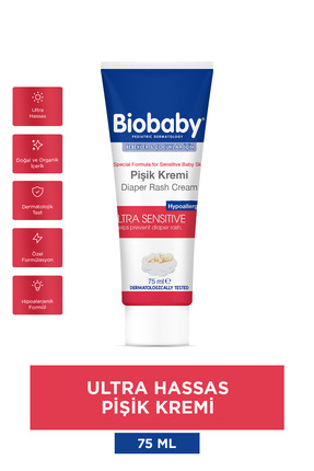 Biobaby Bebek Pişik Kremi %40 Çinko 75 gr - Organik Kır Iğdesi Yağı Ve Zeytin...