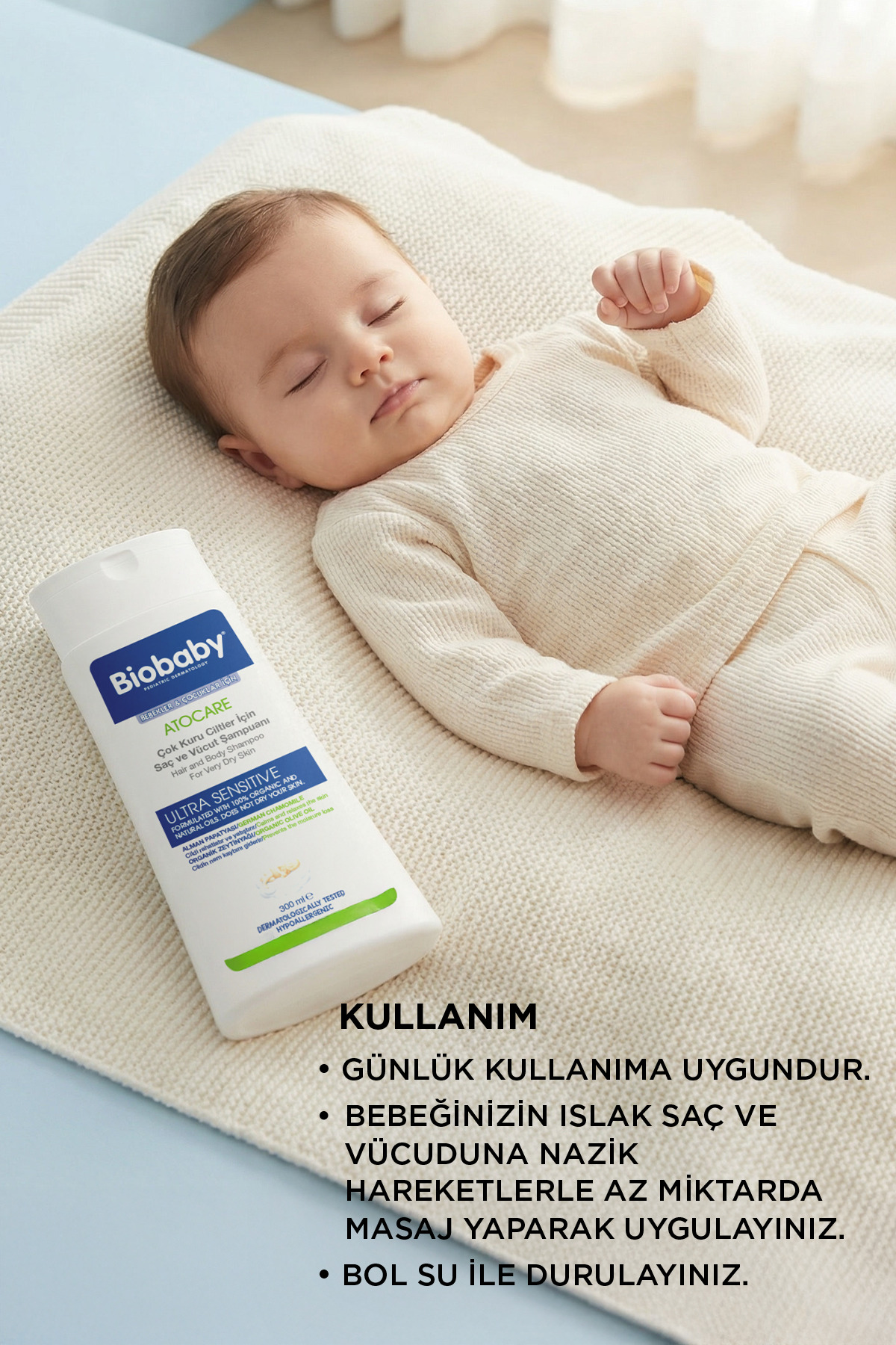 Biobaby Çok Kuru Ciltler Saç Ve Vücut Şampuanı 300 ml - Organik Zeytin Yağı Alman Papatyası Atopik Ciltler fotoğrafı 6 (önizleme)