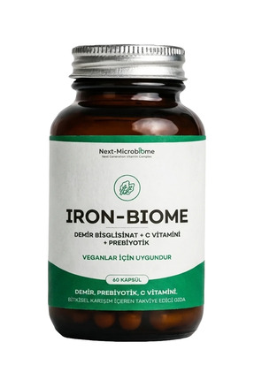 Next Microbiome Iron-Biome Demir, Prebiyotik, C-Vitamini, Bitkisel Karışım İç...