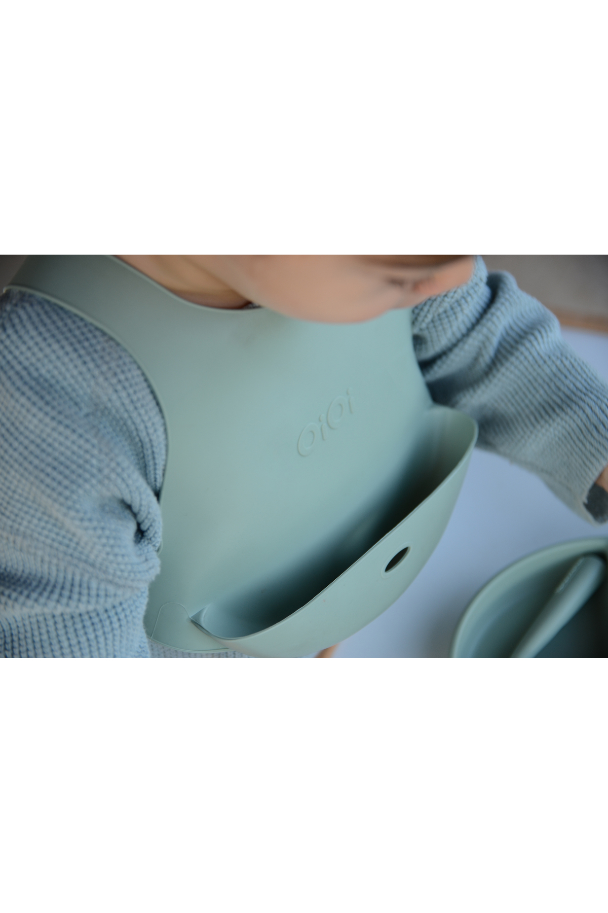 OiOi Silikon Mama Önlüğü Aqua Green(Yeşil) fotoğrafı 3 (önizleme)