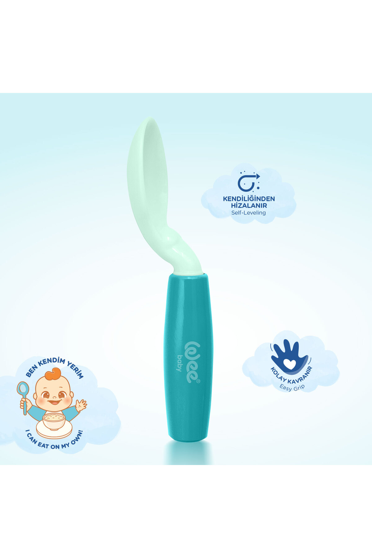 Wee Baby 360 Dönen kaşık Turkuaz 1 Adet fotoğrafı 3 (önizleme)