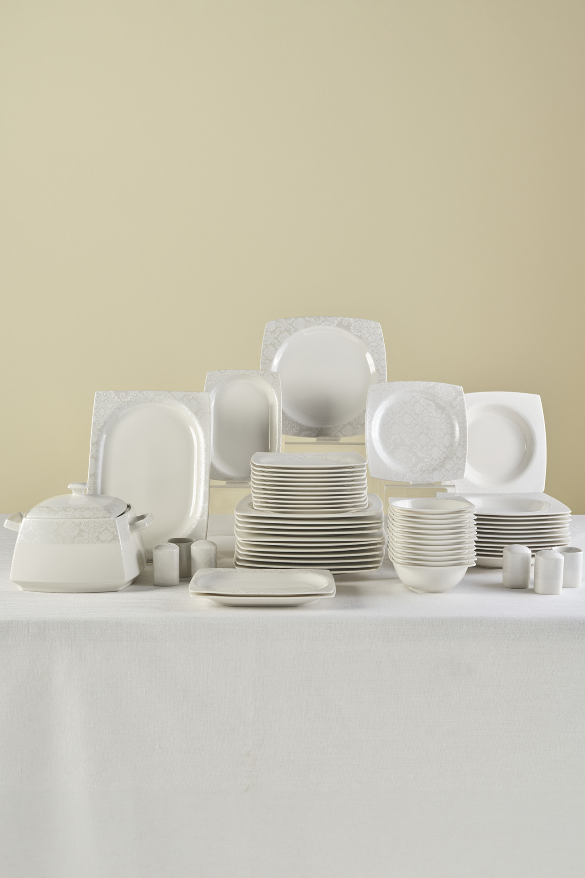 Square Bone Bridal 60 Parça 12 Kişilik Yemek Takımı