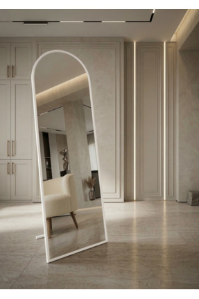 Ersan Dizayn 160X50 4mm Gerçek Şişecam Ayna - Beyaz Metal Dayanıklı Paslanmaz...