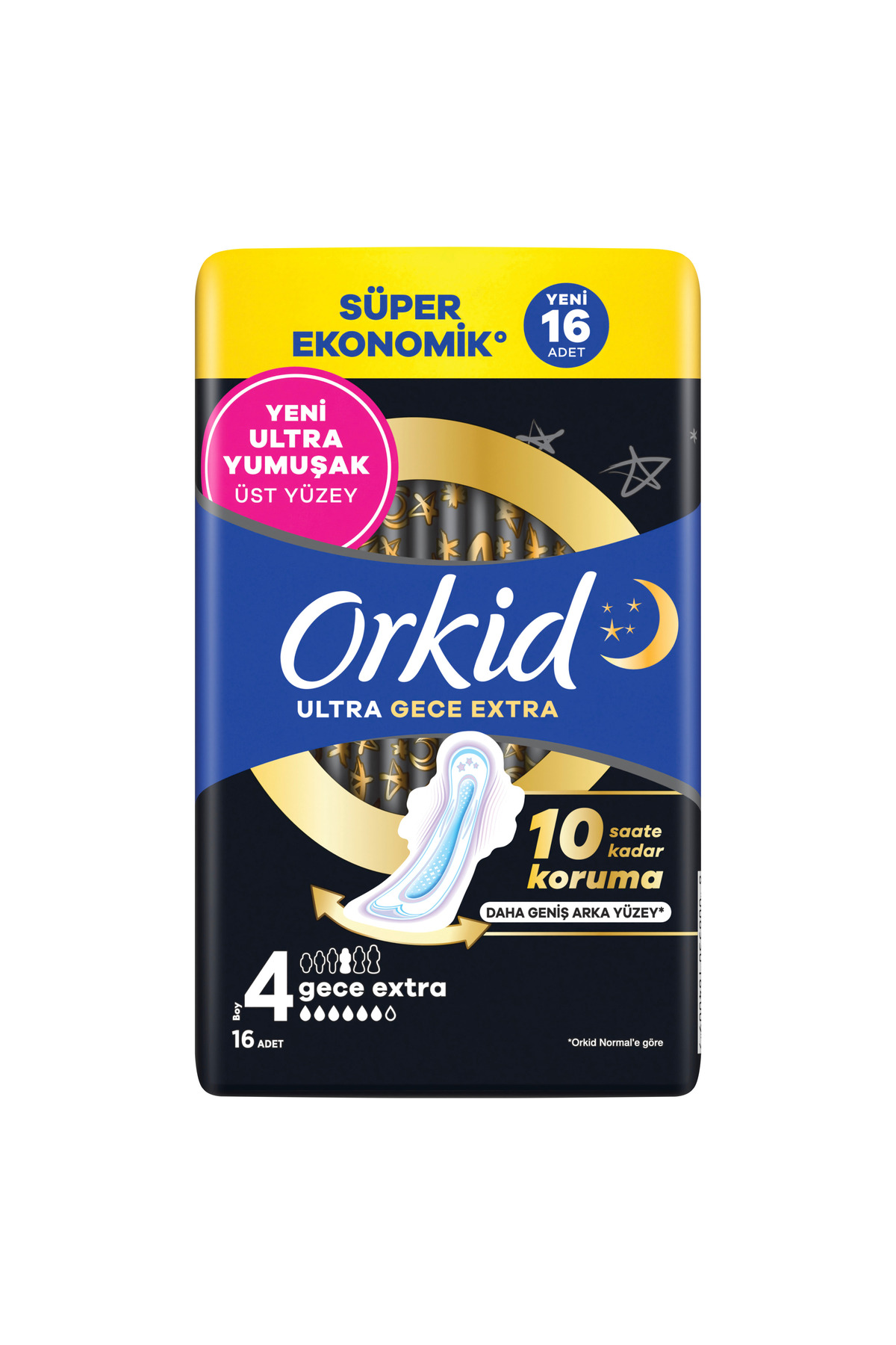 Orkid Ultra Gece Extra (Boy 4) 16 Adet Süper Ekonomik Hijyenik Ped - Fiyatı, Yorumları