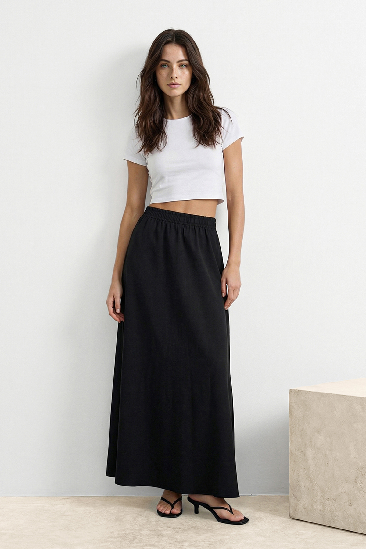 Trendyolmilla  Siyah A-line Maxi Boy Etek TEDSS24ET00033