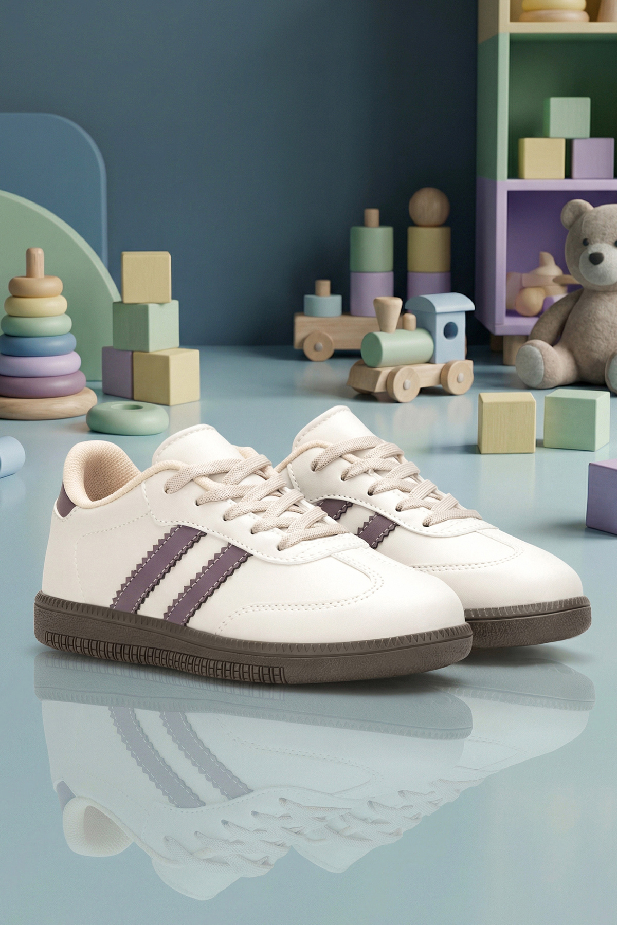 DS ChaCha Kids Beige Purple Kids Sneaker
