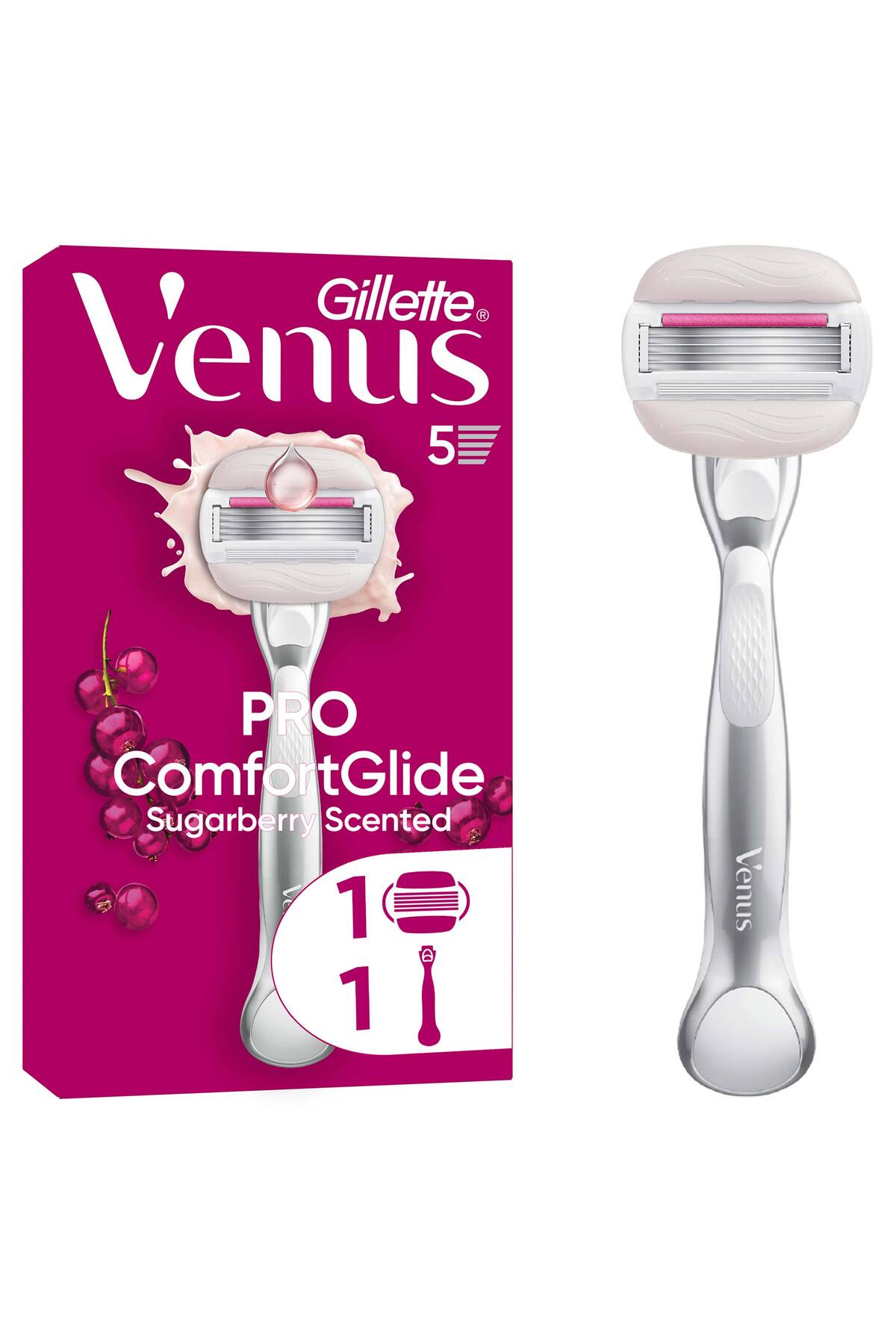 Gillette Venus Venus Comfort Glide Sugarberry Tıraş Makinesi + 1 Adet Başlık - Fiyatı, Yorumları