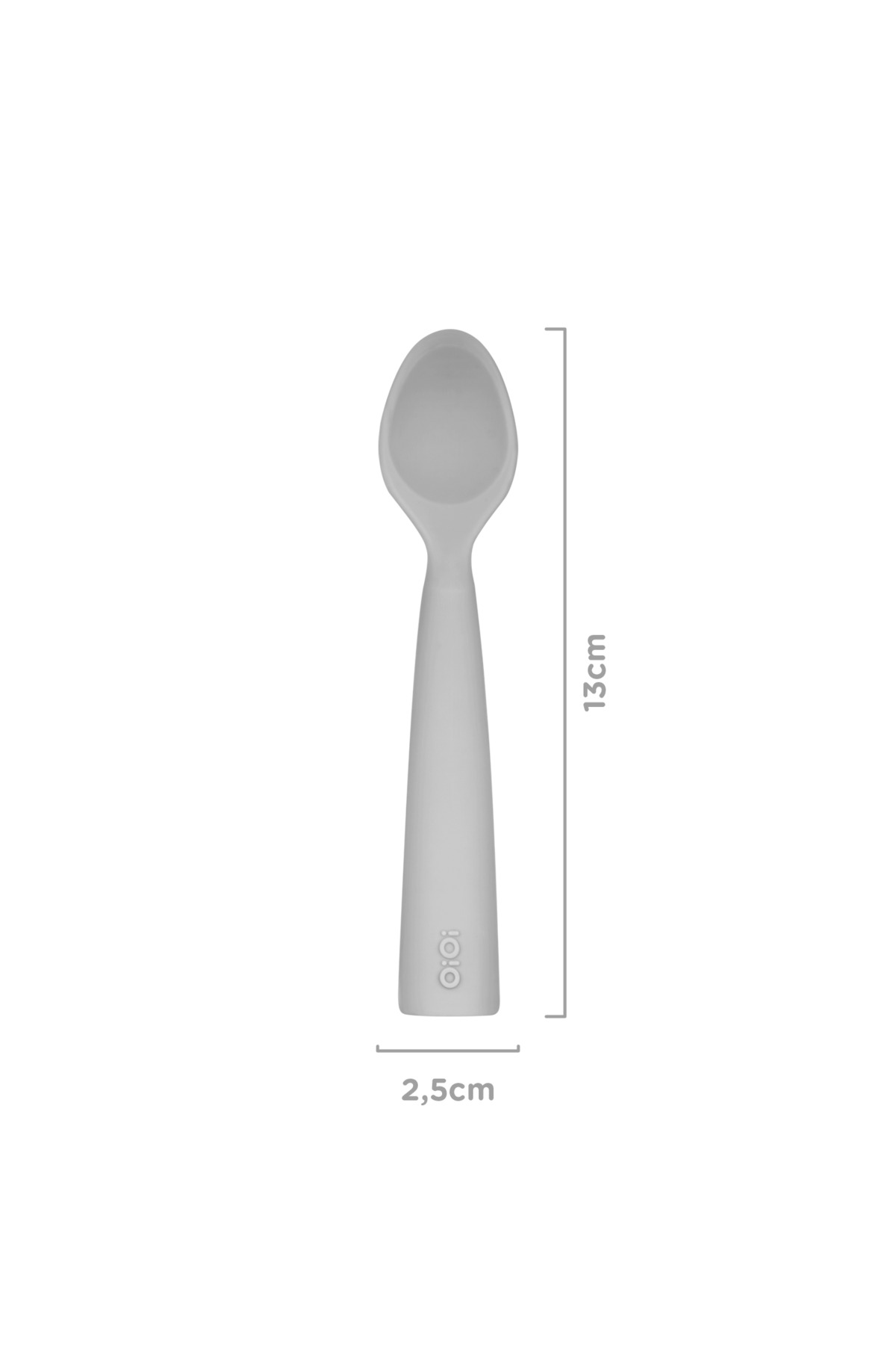 OiOi Vakum Tabanlı Silikon Tabak - Nam Nam Kaşık 2'li Set - Gri fotoğrafı 4 (önizleme)