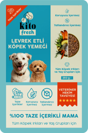 kito Fresh Levrek Etli Köpek Yemeği %100 Taze İçerikli Mama 250 gr