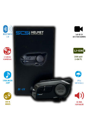SCS S11 MOTOSİKLET KAMERALI BLUETOOTH VE INTERCOM SETİ