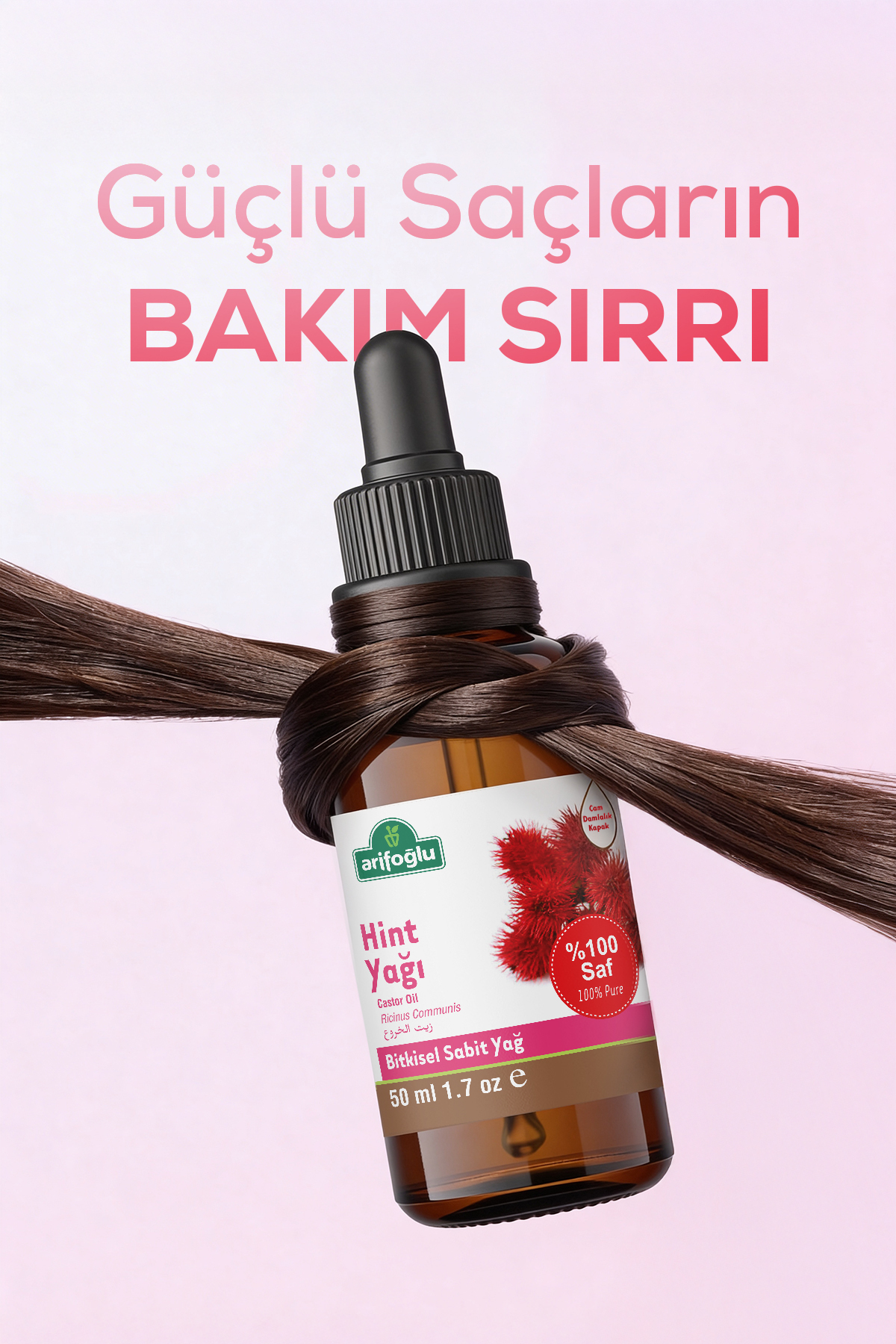Hint Yağı Soğuk Sıkım 50ml %100 Saf ve Doğal Castor Oil Ricinus communis L. — 600 14 030 — تصویر 7 از 8