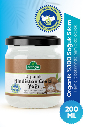 Arifoğlu Organik Hindistan Cevizi Yağı 200ml (Soğuk Sıkım)