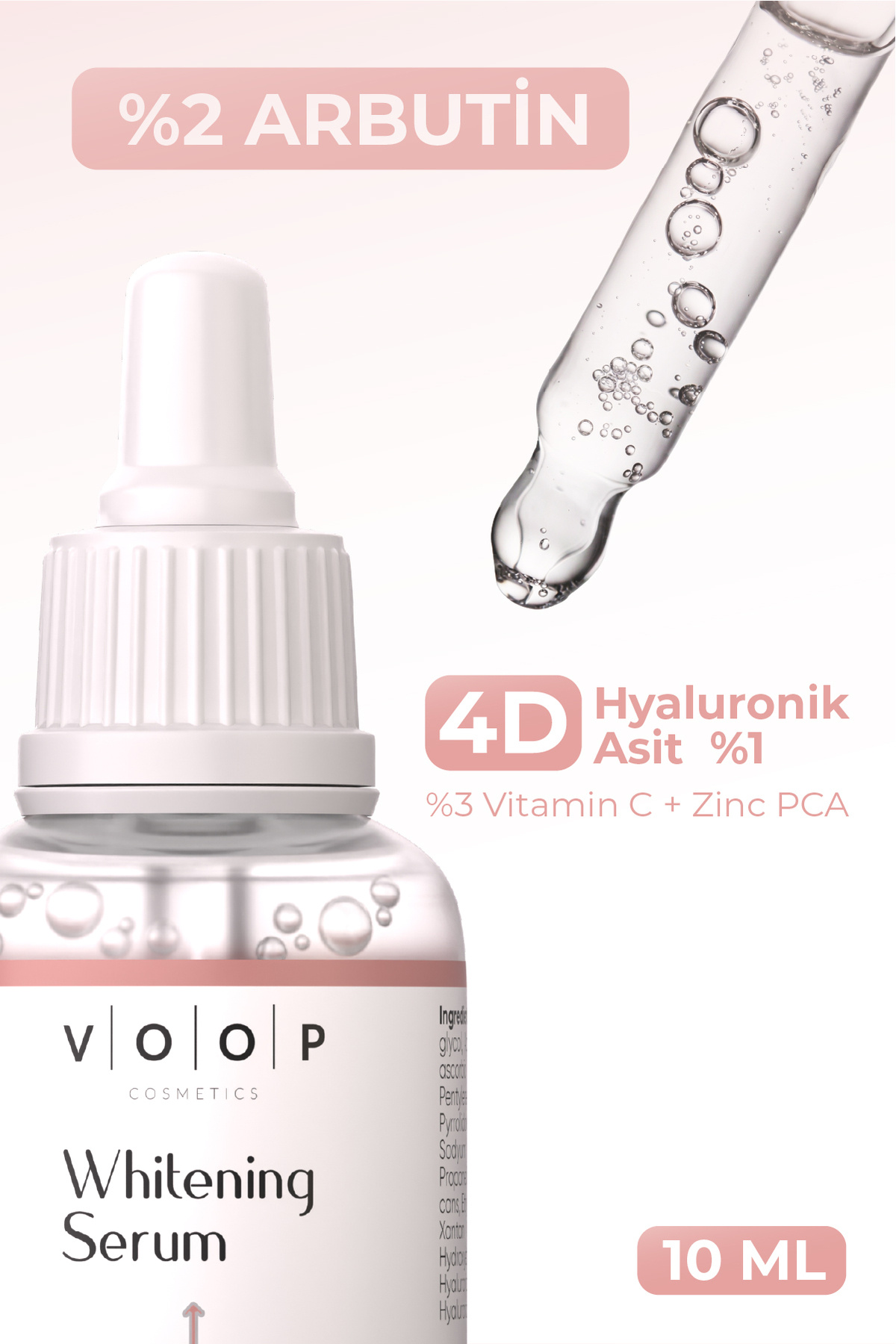Whitening Ton Eşitleyici Mini Beyazlatıcı Serum 10 ml | %2 Arbutin, %3 Vitamin C, %1 Hyaluronik Asit — 641 — تصویر 3 از 7