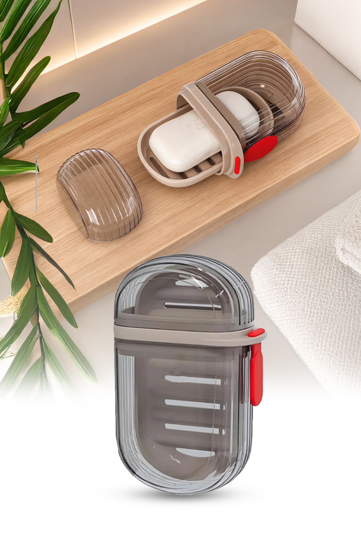 Transparent Box Plastic Solid Soap Dispenser Practical Use Hygienic Bathroom Soap Container