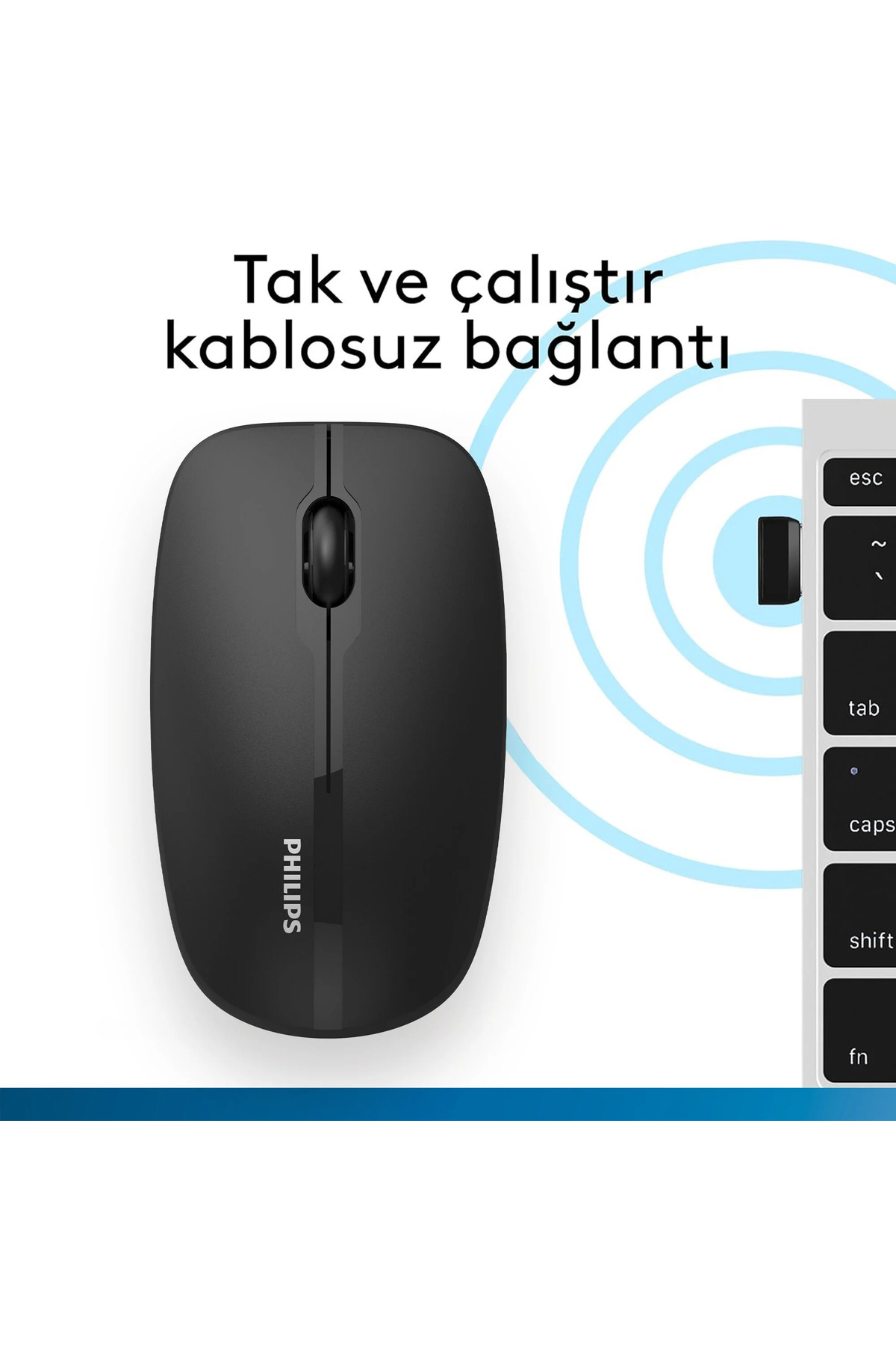 SPK7418 Kablosuz 1600 DPI 3 Tuşlu Optik Mouse Siyah (Philips Türkiye Garantili) 3