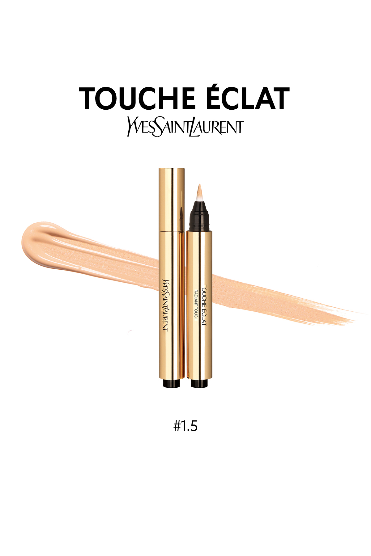 کرم پودر روشن کننده خواب 8 ساعته Touche Eclat Stylo شماره 1.5 - ابریشمی درخشان کننده 3365440063037 — بژ L013XXXX