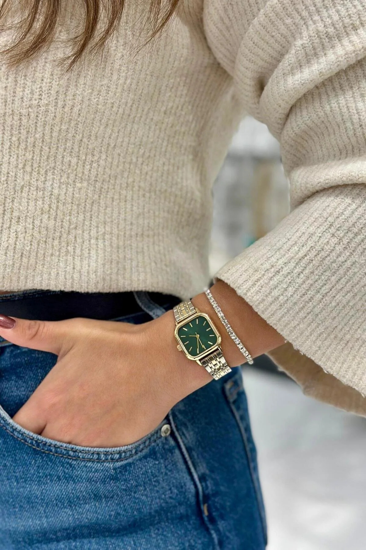 DEEPORA  KARE KASA KADIN KOL SAATİ - Görsel 2