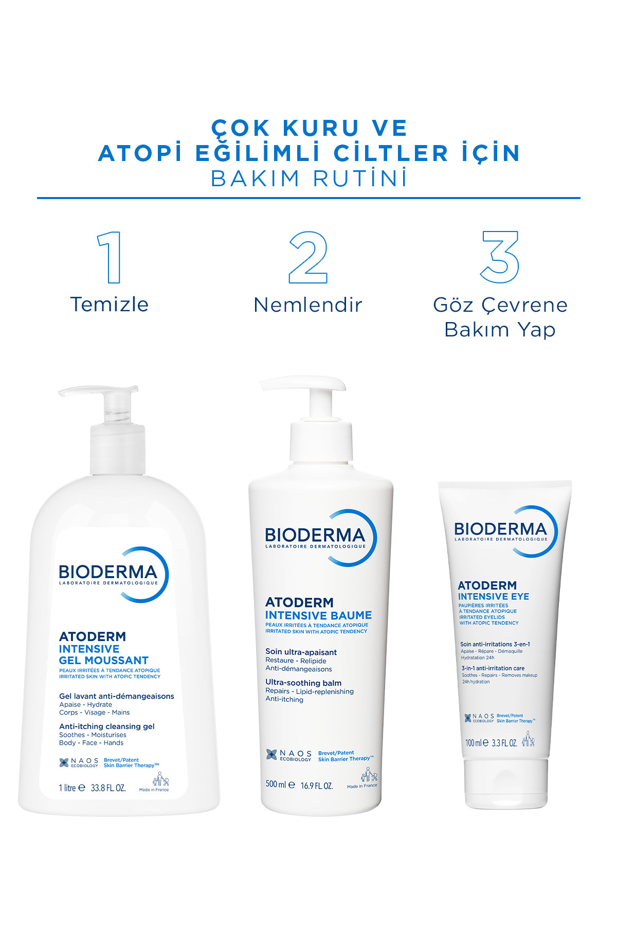 Atoderm Intensive Eye Kuru, Atopi Eğilimli Cilt Hyalüronik Asit İçeren Nemlendirici Göz Kremi 100ml — 10001356 — تصویر 8 از 9