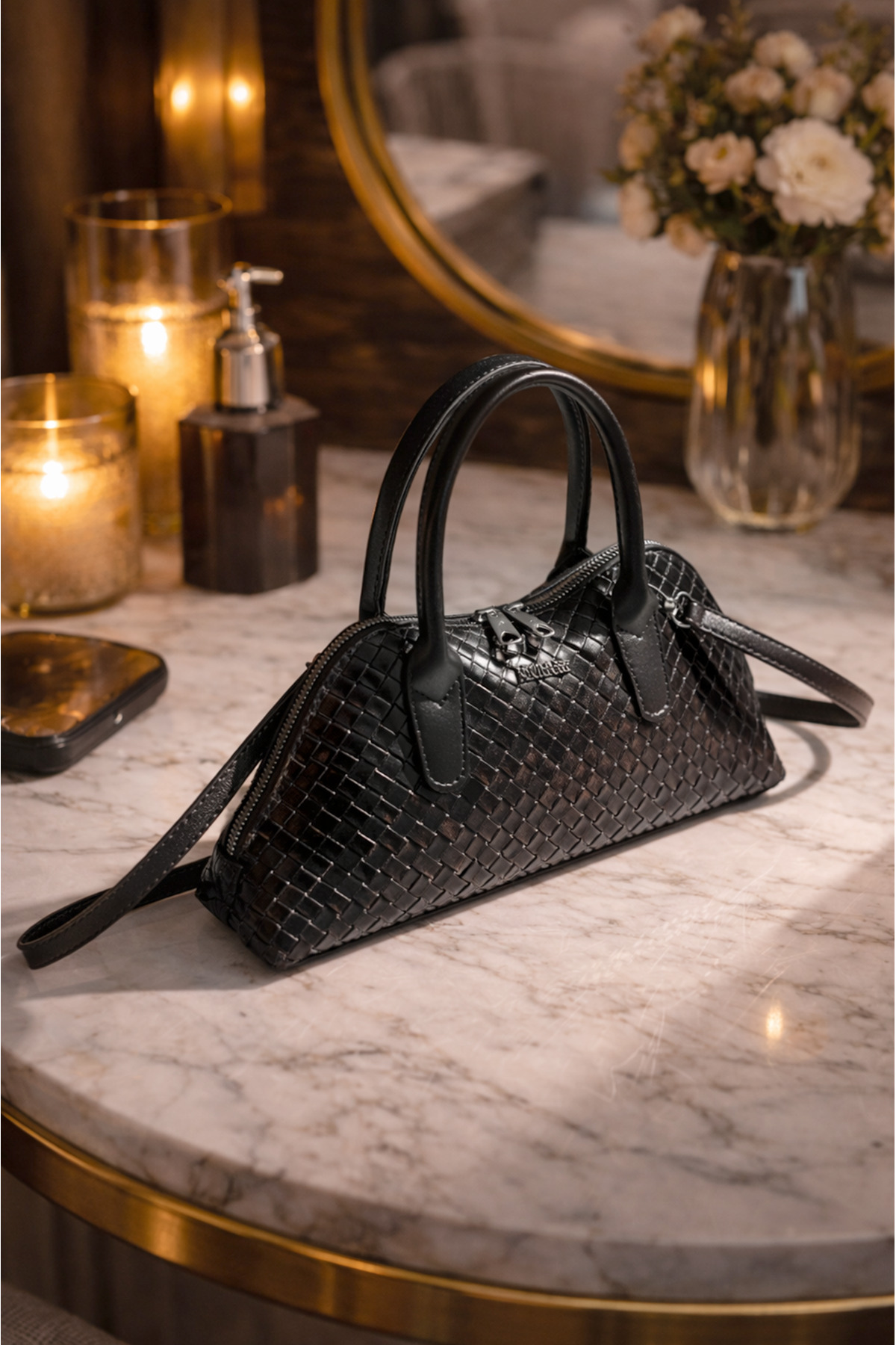 Women's Black Hand & Shoulder Bag