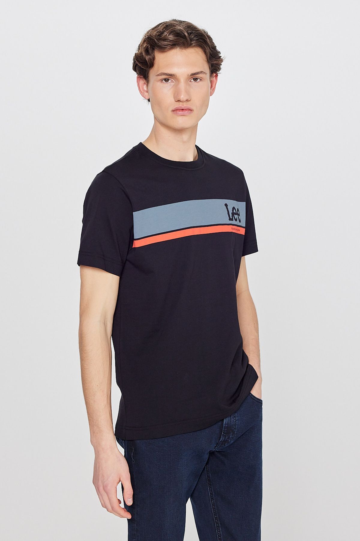 Regular Fit Normal Cut Zero Neck 100% Cotton Logo T-Shirt