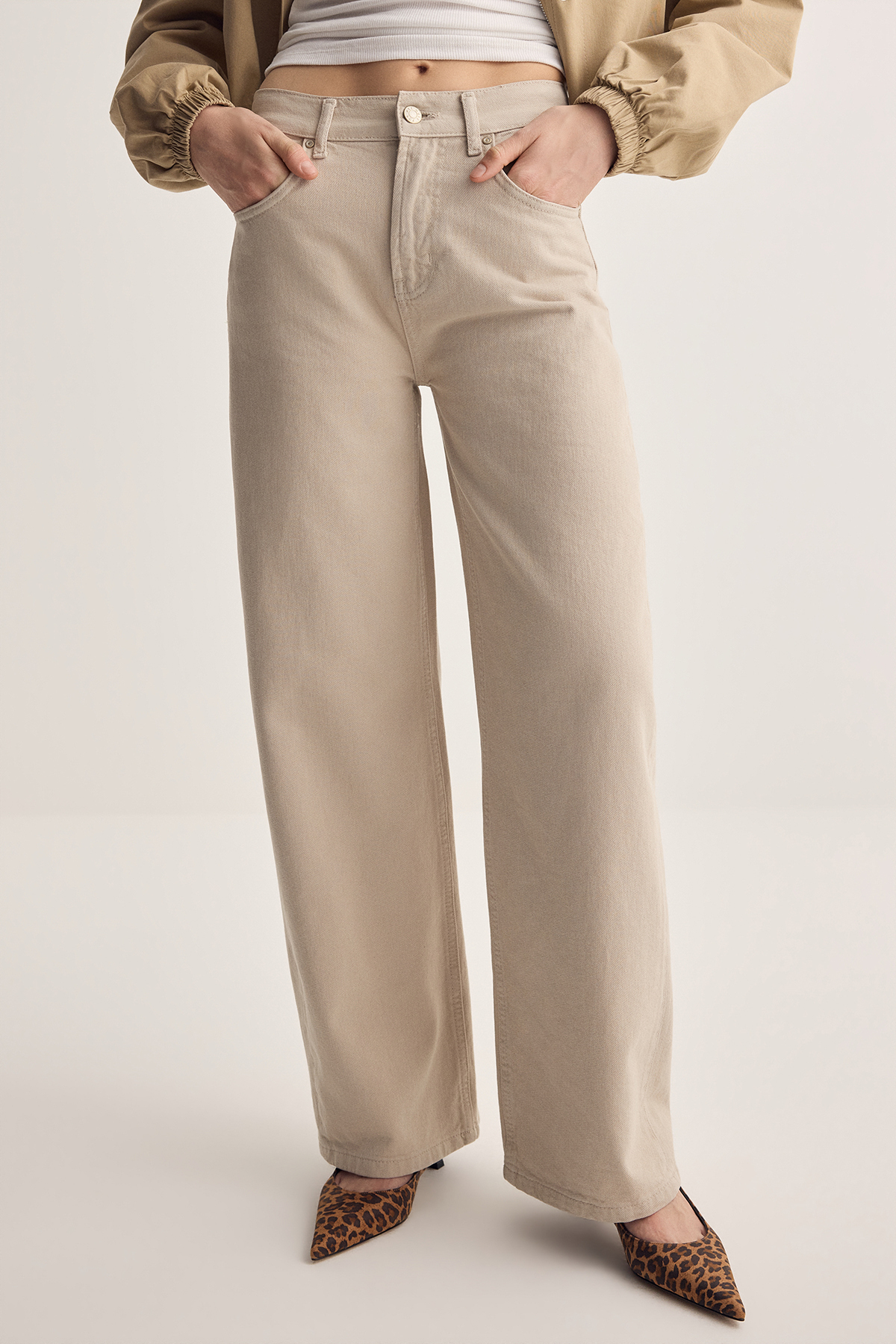 Trendyolmilla  Taş Orta Bel Baggy %100 Pamuk Jeans TWOSS26JE00218 - Görsel 4