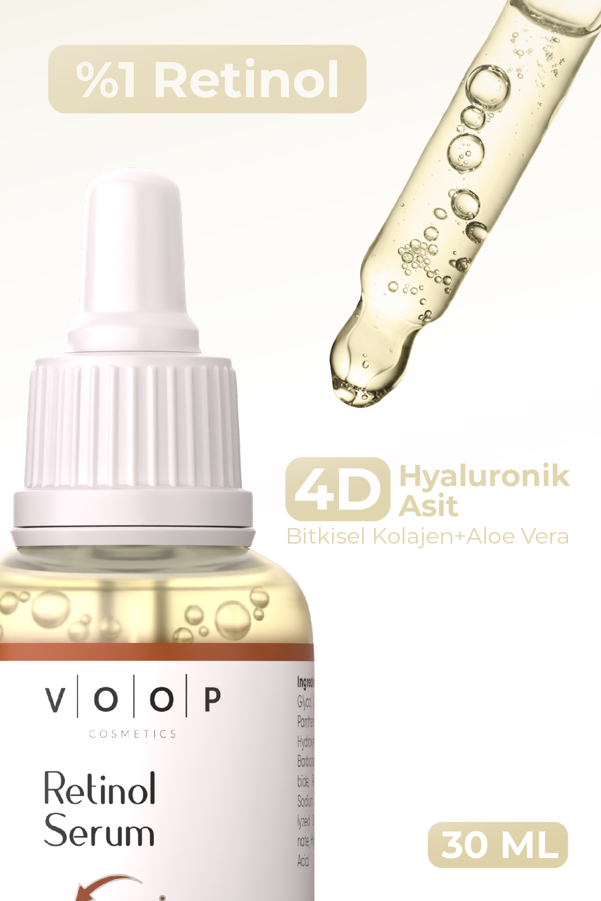 Kırışıklık ve Yaşlanma Karşıtı Bariyer Onarıcı Cilt Yenileyici Serum 30ml | (%1 Retinol + Ceramides) — 8683962010540 — تصویر 4 از 8