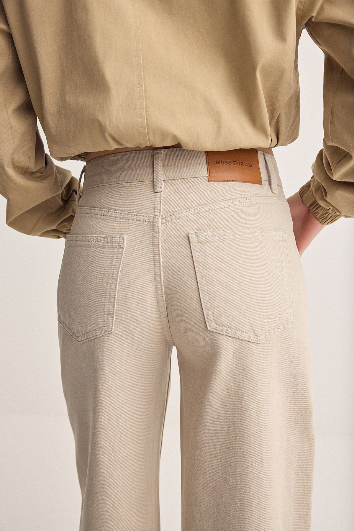 Trendyolmilla  Taş Orta Bel Baggy %100 Pamuk Jeans TWOSS26JE00218 - Görsel 5