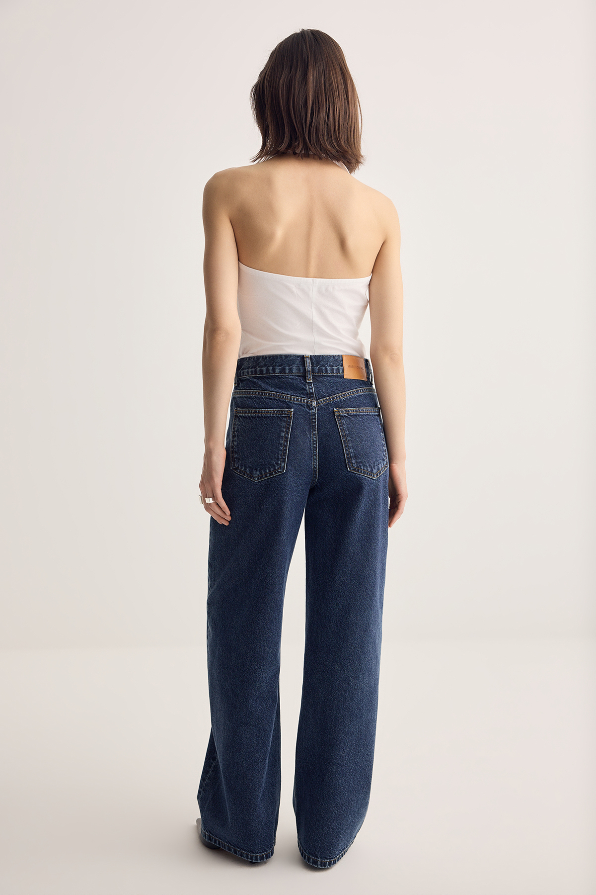 Trendyolmilla  Koyu Mavi Orta Bel Baggy %100 Pamuk Jeans TWOSS26JE00220 - Görsel 6