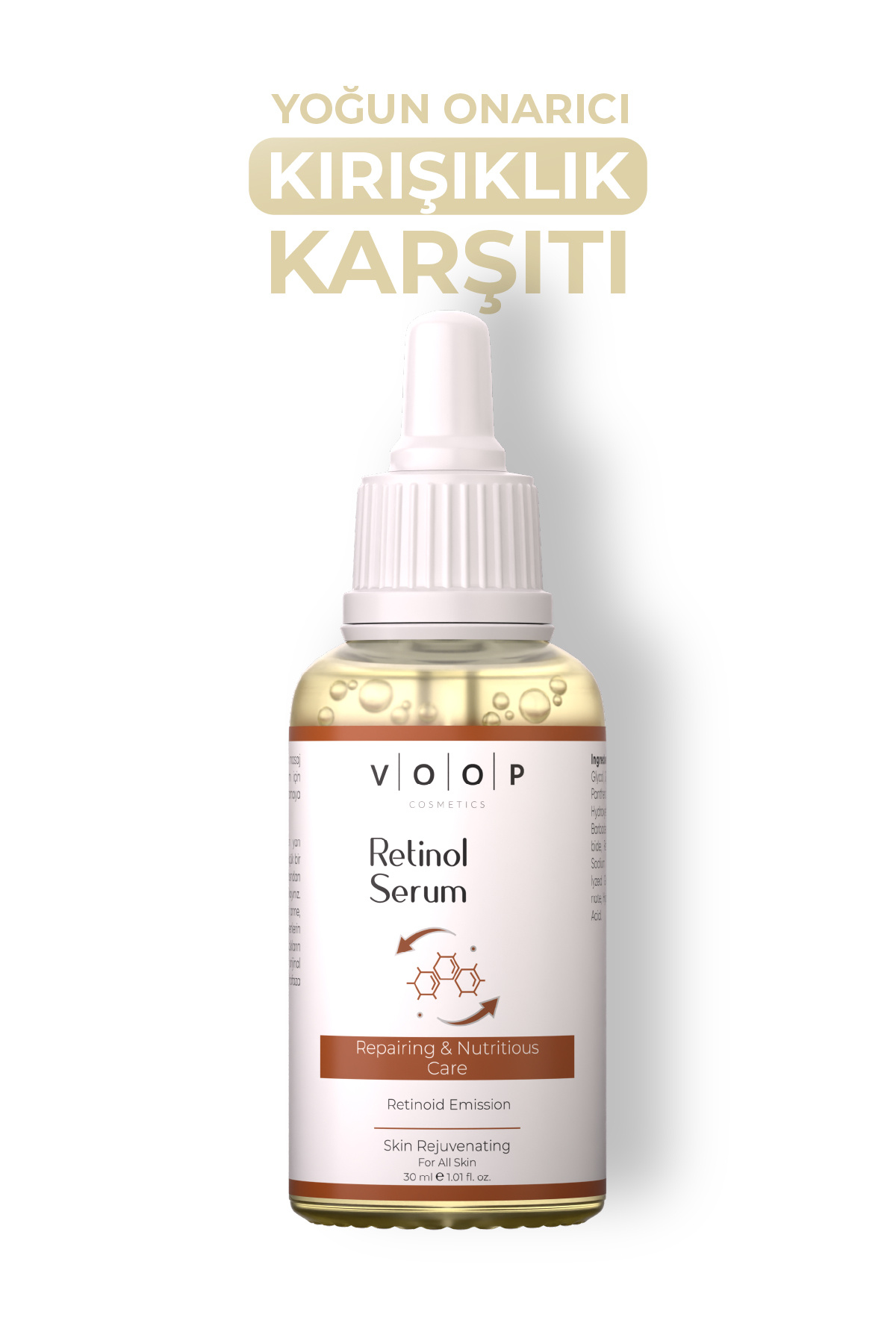 Kırışıklık ve Yaşlanma Karşıtı Bariyer Onarıcı Cilt Yenileyici Serum 30ml | (%1 Retinol + Ceramides) — 8683962010540 — تصویر 3 از 8