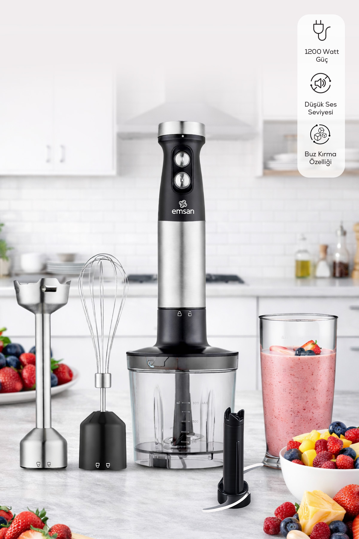 Gusto 3in1 Blender Set Inox 1200W