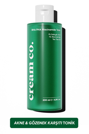 Cream Co. Akne Karşıtı Gözenek Sıkılaştırıcı BHA PHA Niacinamide Tonik | Arın...