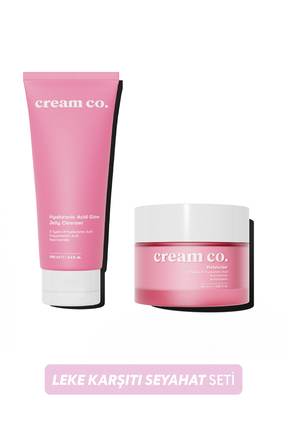 Cream Co. Leke Karşıtı Seyahat Seti Canlandırıcı Su Bazlı Temizleyici Nemlend...