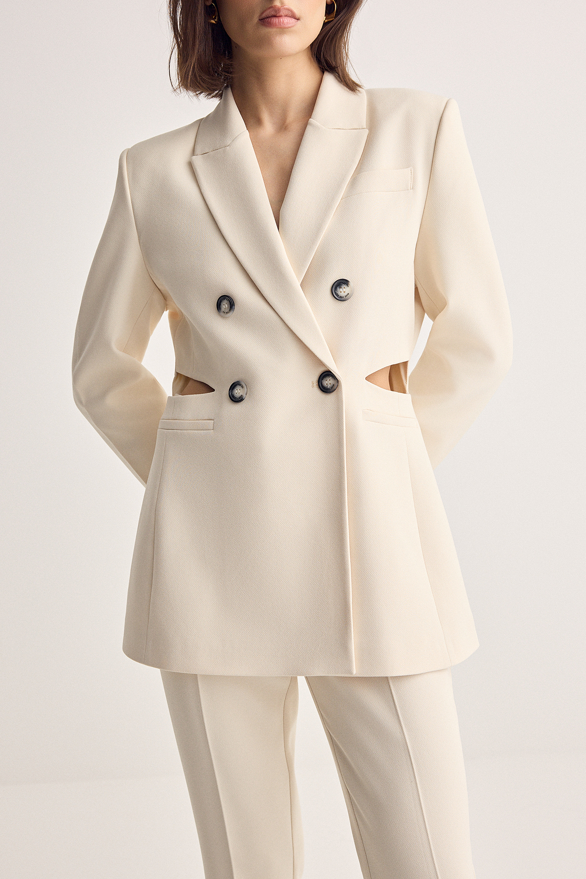 Trendyolmilla  Beyaz Düz Paça Dokuma Pantolon TWOSS26PL00090 - Görsel 6