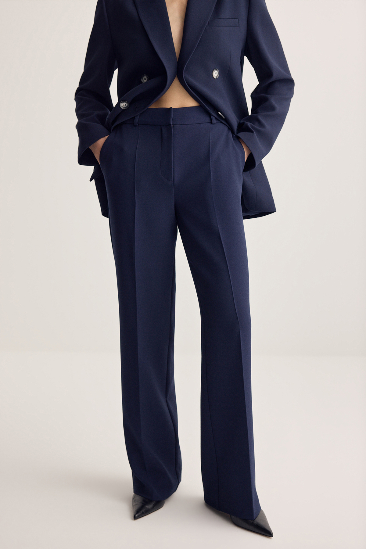 Trendyolmilla  Lacivert Klasik Dokuma Pantolon TWOSS26PL00095 - Görsel 2