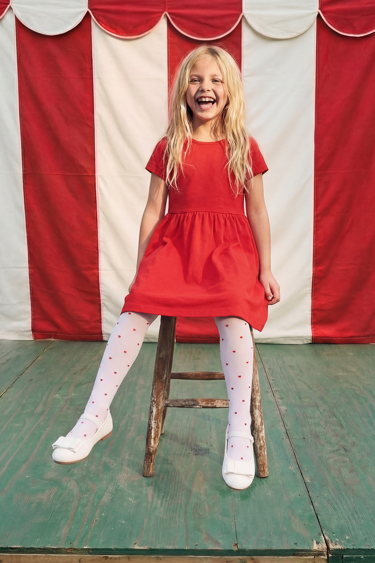 Trendyolmilla Kids Beyaz 2'li Puantiyeli Kız Çocuk 23 Nisan Külotlu Çorap TKDSS26CO00016