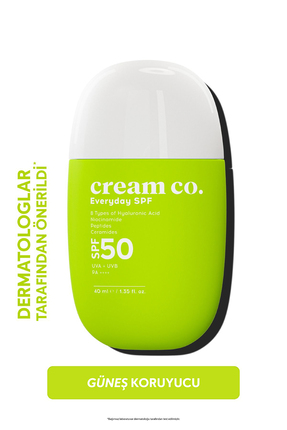 Cream Co. SPF50 Güneş Koruyucu Krem | Leke Karşıtı Nemlendirici Aydınlatıcı |...