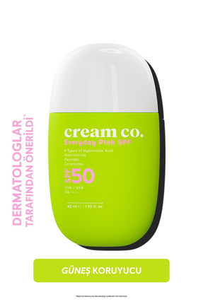 Cream Co. SPF50 Pink Güneş Koruyucu Krem | Ton Eşitleyici Leke Karşıtı | Aydı...