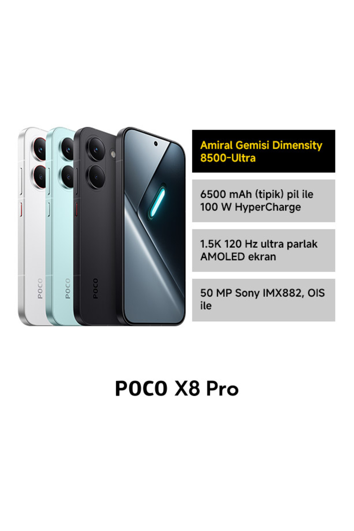 POCO X8 Pro 12GB+512GB Beyaz ( Xiaomi Türkiye Garantili )