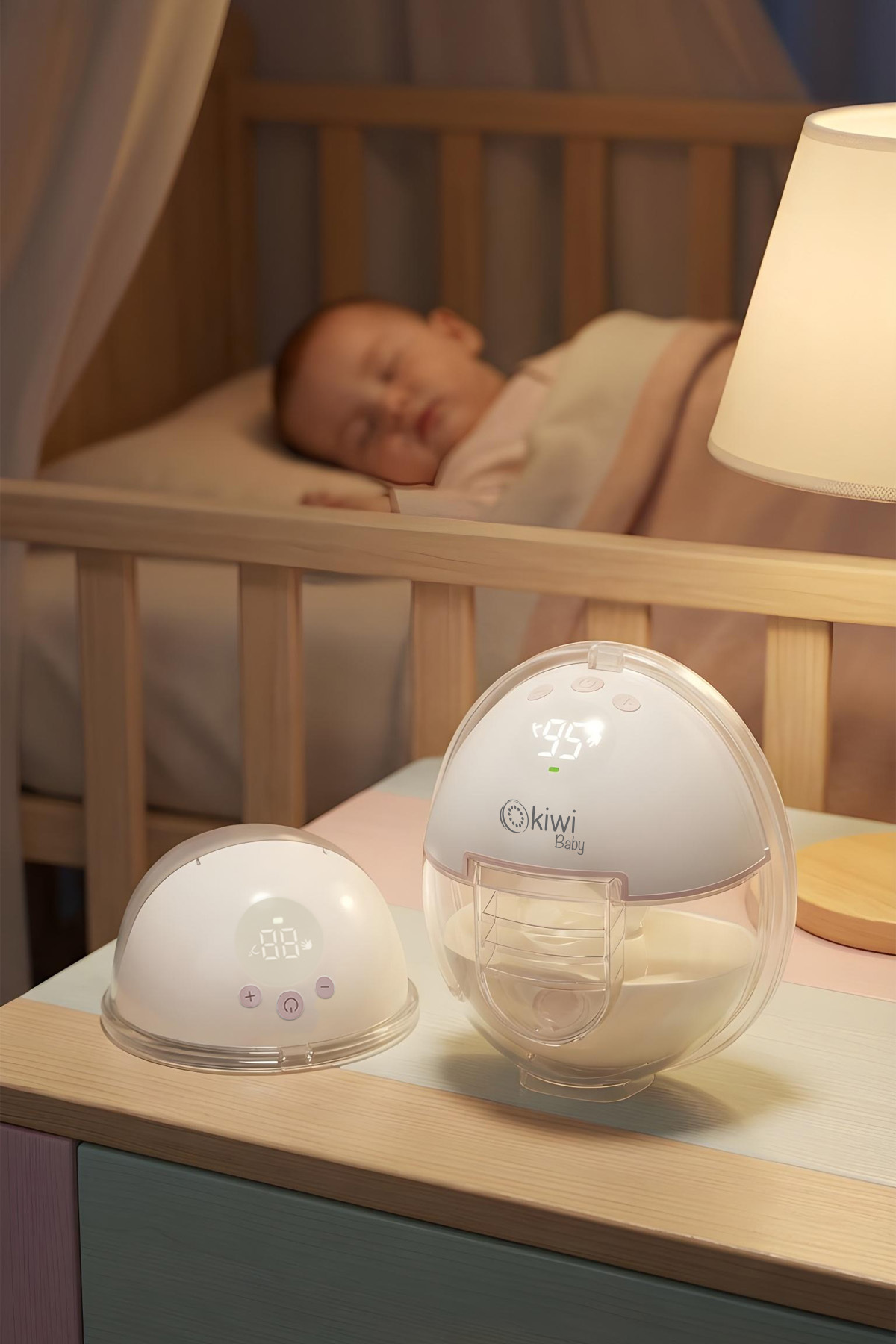 Kiwi KBABY-53 Giyilebilir Göğüs Pompası | 1200 mAh Şarjlı & 6 Mod & 180 ml Hazne fotoğrafı 2 (önizleme)