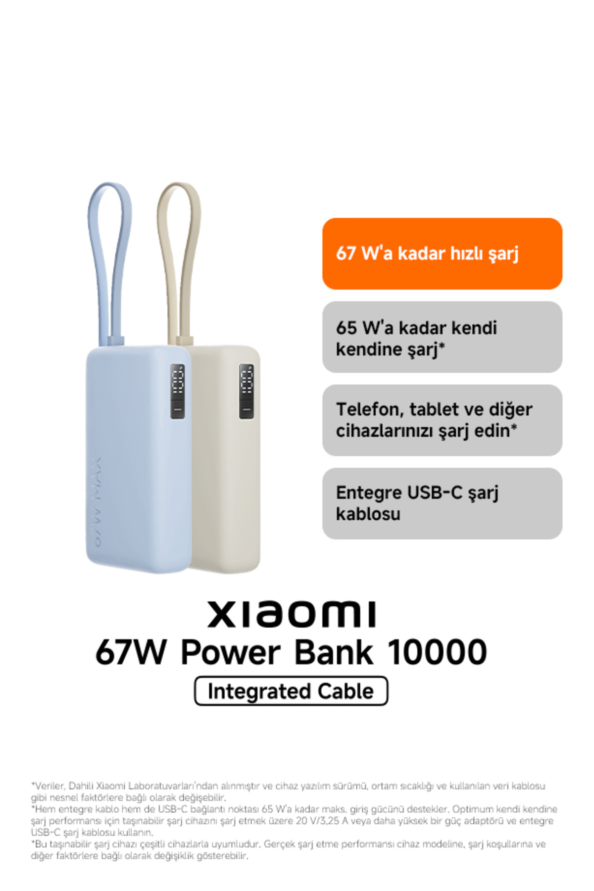 67W Power Bank 10000 (Integrated Cable) 5