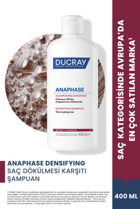 Ducray Anaphase Densifying Saç Dökülmesine Karşı Şampuan İncelmiş ve Seyrekle...