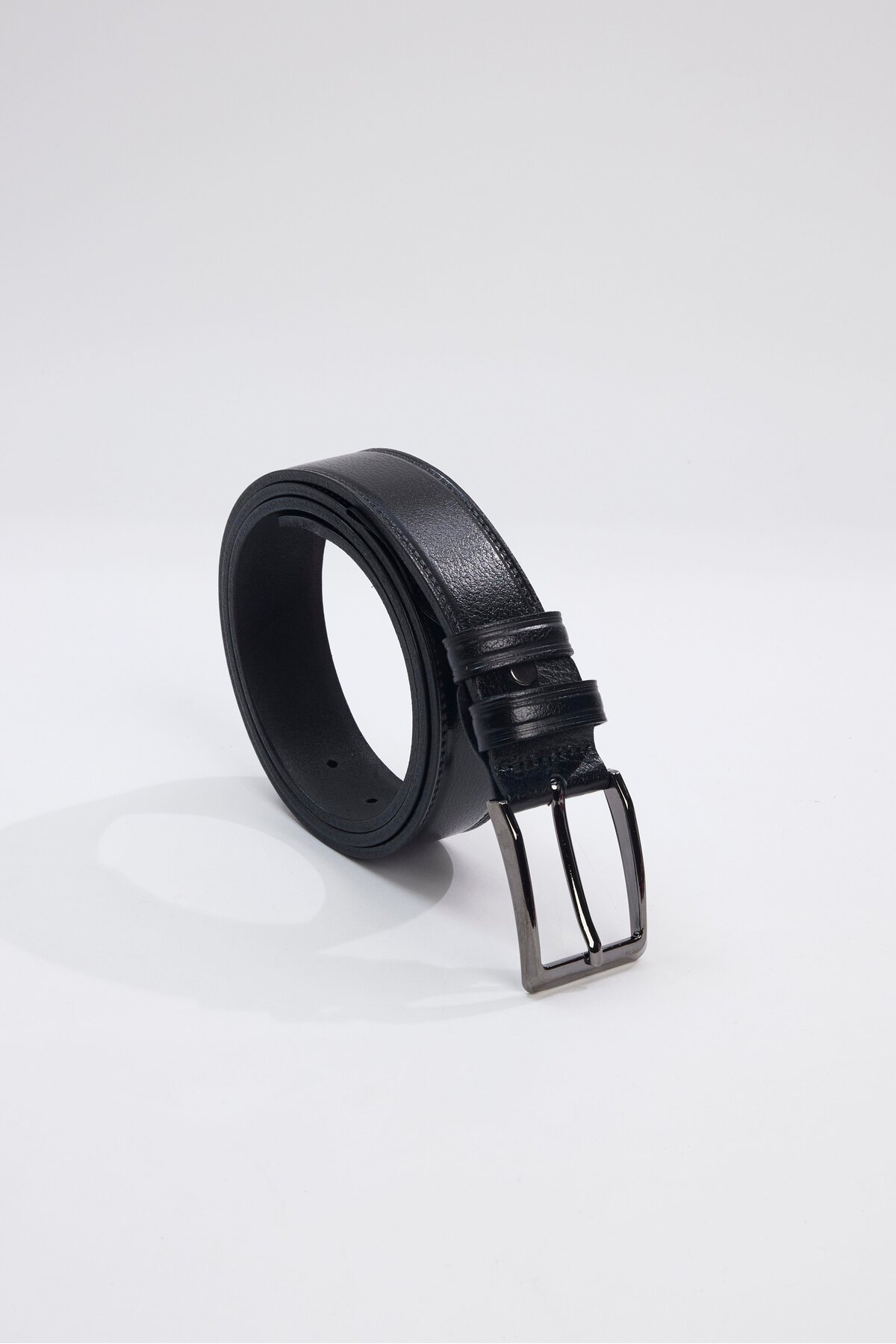 Tudors  Erkek %100 Hakiki Deri 3,5 cm Klasik Siyah Kemer