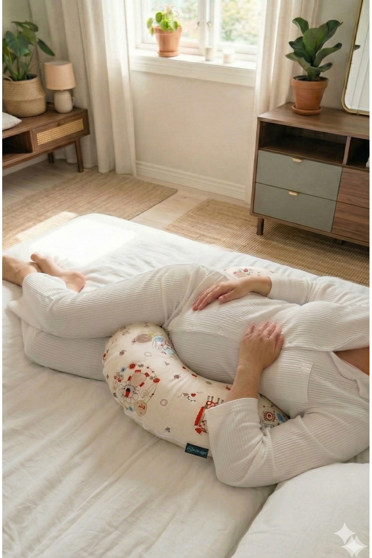 mordesign Çift Taraflı Emzirme Yastığı /bebek Destek Minderi, Hamile Yastığı, Pamuklu Kumaş, Animal Serisi fotoğrafı 4 (önizleme)