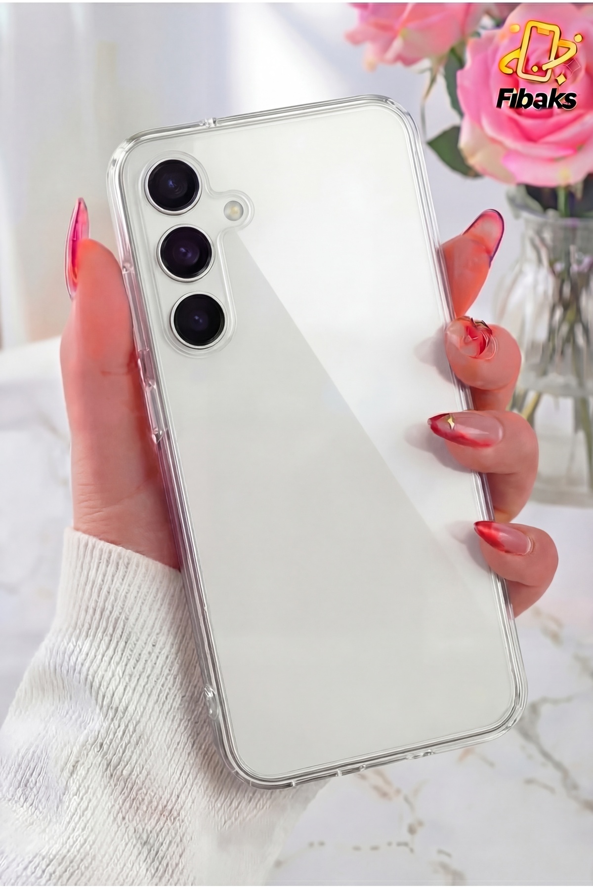 Galaxy S23 FE Case Clear Camera Shielded Colorless Flexible Silicone Cover Lock