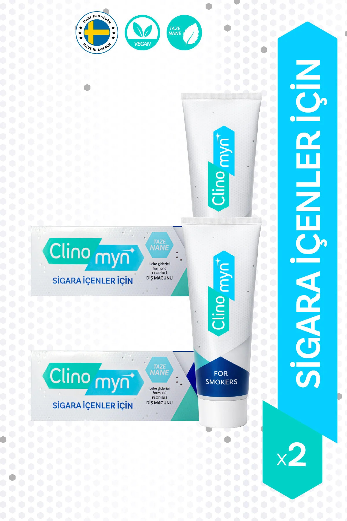 Clinomyn Sigara Içenler Için Smokers Diş Beyazlatan Leke Giderici Diş Macunu 75 ml 2 Adet - Fiyatı, Yorumları