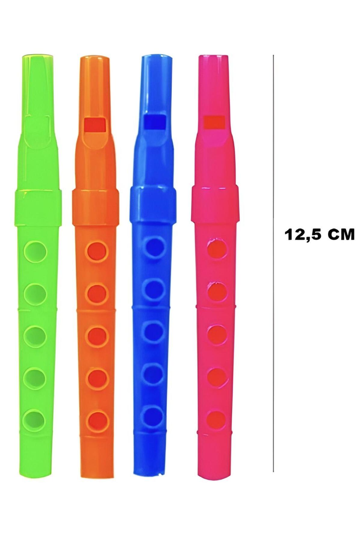 Hyd 15 Adet Oyuncak Renkli Plastik Mini Flüt Müzik Aleti 12,5cm Okul Öncesi Doğum Günü Karne Hediyesi fotoğrafı 2 (önizleme)
