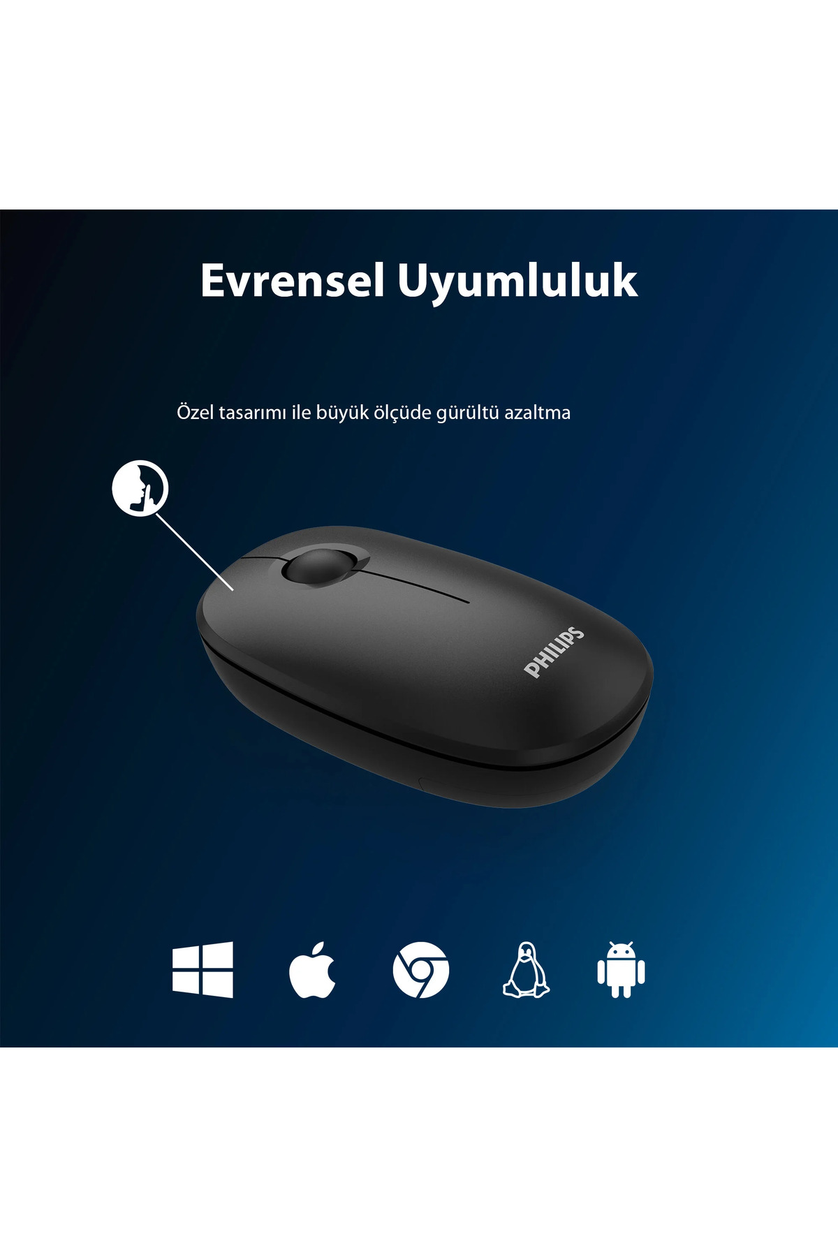 Spk7378 Kablosuz Mouse 1600dpı Wireless Mouse Pil Dahil Sessiz Mouse Resmi Distribütör Siyah 3