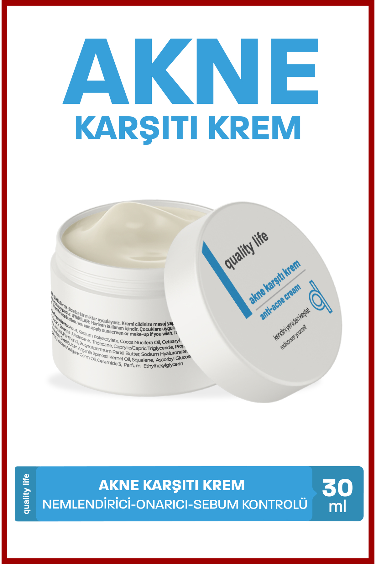Quality Life Sivilce ve Akne Karşıtı Önleyici Leke Siyah Nokta Gidermeye Yardımcı Krem